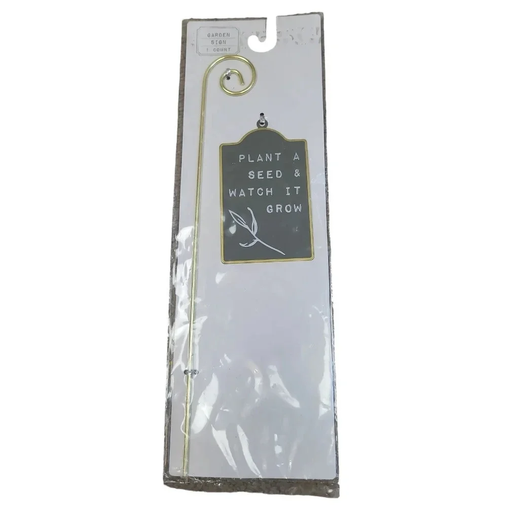 Miniature Metal Garden Sign - 11.5 Inches Tall Plant a Seed and Watch It Grow